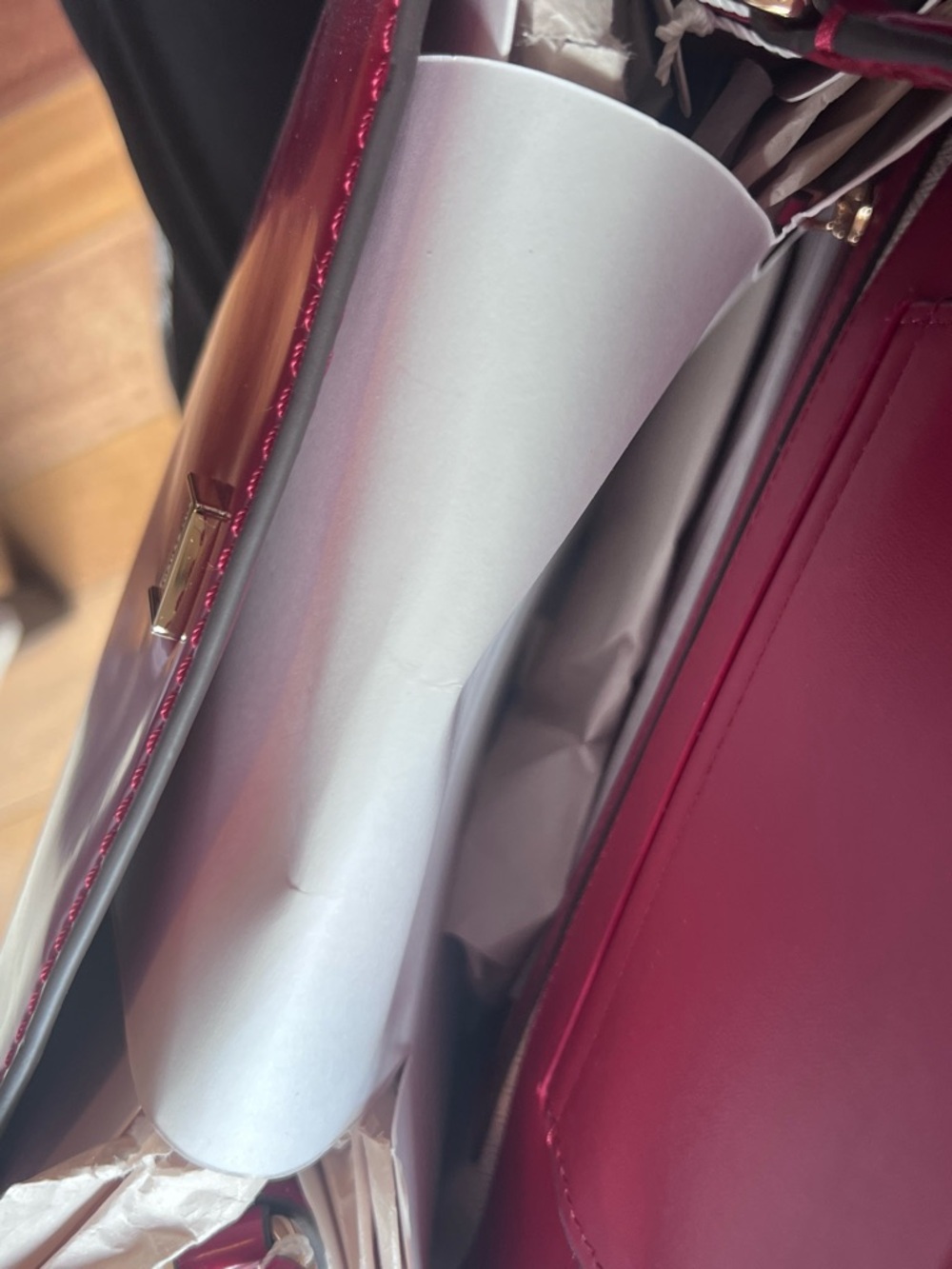Tory Burch Red Leather Top-Handle Satchel - Picture 7 of 8